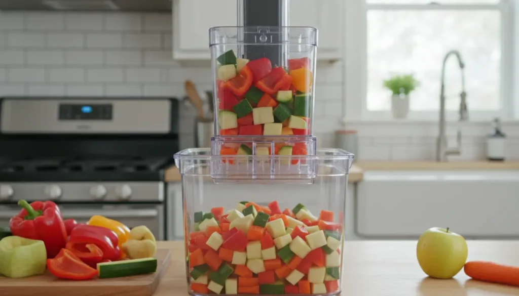 keukenmachine blokjes snijden