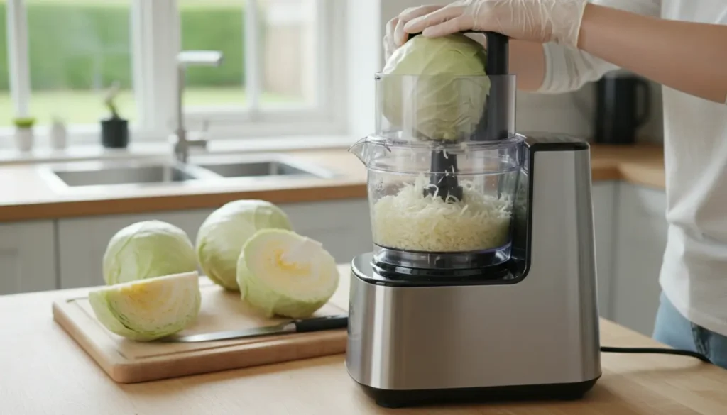 witte kool snijden met keukenmachine